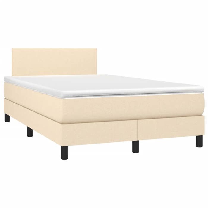 Maison Exclusive - Sommier à lattes de lit avec matelas LED Crème 120x200 cm Tissu