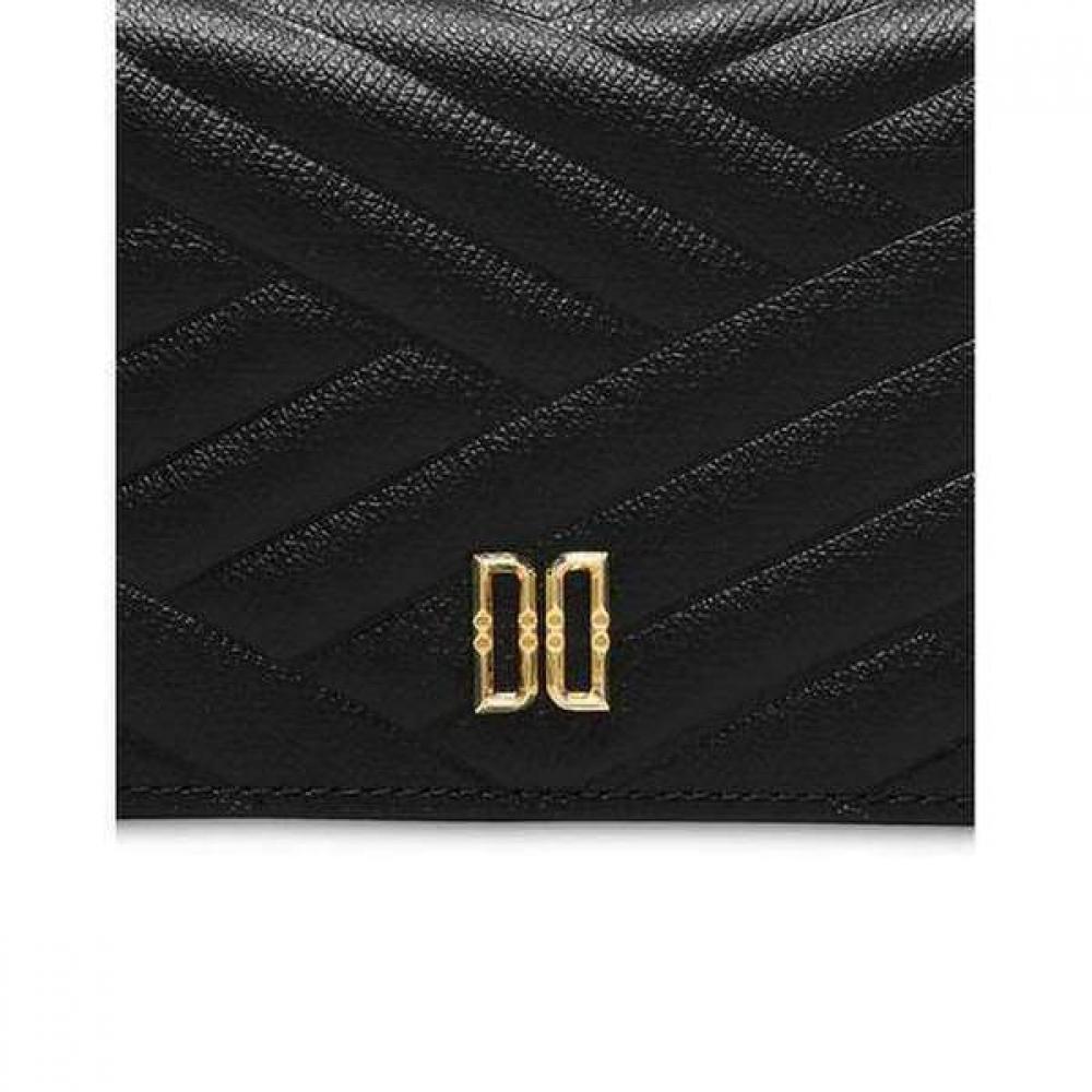 Daks Black Carlisle Embossed Leather Golddd Card Wallet Dcwa3e218