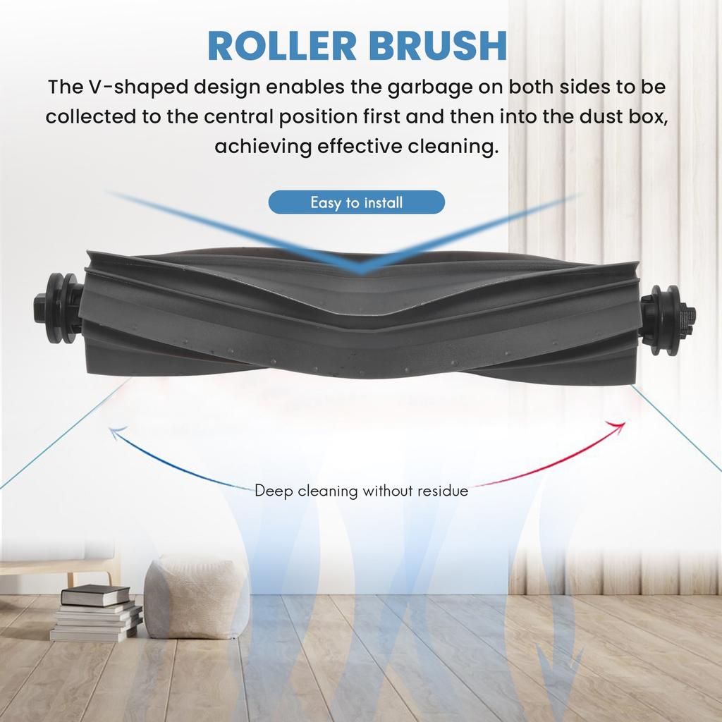 ABWR-For Xiaomi Dreame Bot L10S Pro L10S Ultra S10 S10 Pro Robot Vacuum Cleaner Rubber Brush Main Brush Replacement Parts