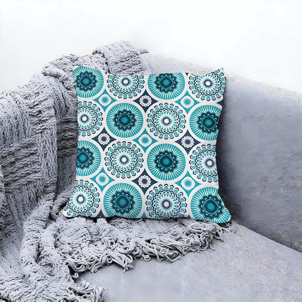 Boho Moroccan Pattern Style Cushion Cover Premium Comfort Reversible Pillow Cove Two In One Design for Any Room Car Interior
