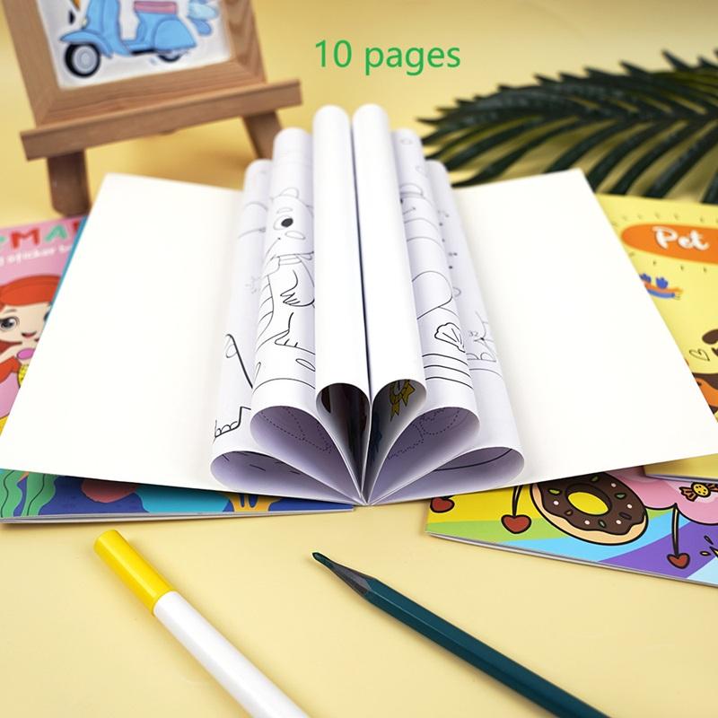 Coloring Book Children Sticker Books Fun Coloring Books 3-6 Years Early Education Preschool Activities DIY Themed Drawing Books