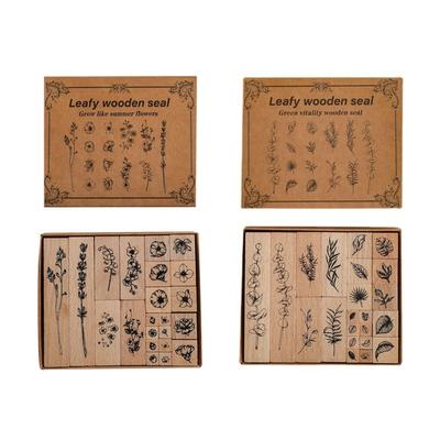 22 Stück Holz Gummi Stempel Pflanze Blume Stempel Scrapbooking Stempel für Kartenherstellung Journal Planer Fotoalbum