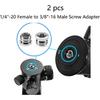 Aluminum Alloy 1/4 to 3/8 & 3/8 to 1/4 Camera Tripod Adapter - Male to Female Screw for Camera, Mount, Monitor