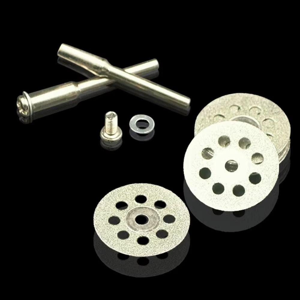 12Pcs 3mm Aperture Diamond Cutting Disc with Mandrel Grinding Wheel Electric Grinder Parts