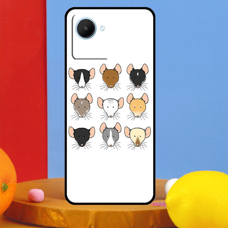 Cute Cartoon Animal Rat For Realme C75 C71 C55 C53 C67 C61 C33 C63 C51 10 11 12 13 14 15 Pro Plus C65 GT7 Pro Case