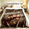 Floral Theme Custom Blanket Personalized Name & Text Customized Soft Warm Throw Blanket Home Decor