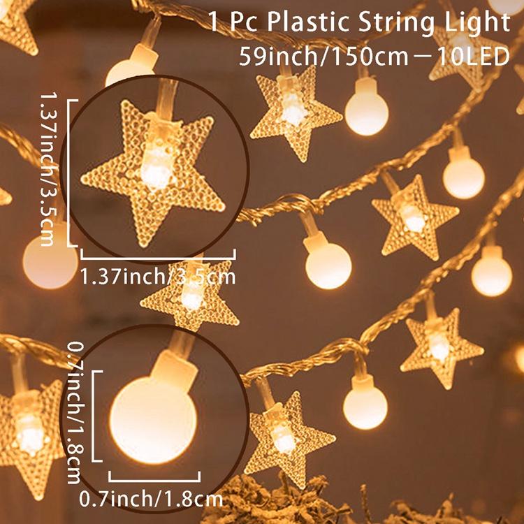 Christmas Tree Snowflake LED String Lights Banner Christmas Decoration 2025 for Home Navidad Xmas Tree Decor Fairy Light Pendant