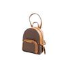 Michael Kors Jaycee Gold Letter Logo All-over Printing Leather School Bag Backpack Backpack Small Size Women's Brown