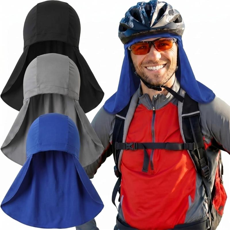 3PCS Sport Skull Cap Moisture Wicking Helmet Liner Hat For Men Women And Kids Sun Protections with Neck Shielding