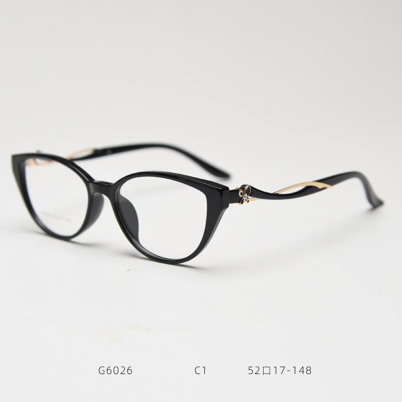 TR90 Cat Eye Myopia Glasses Women Fashion Metal Frame Blue Light Blocking Nearsighted Glasses -1.5 -2