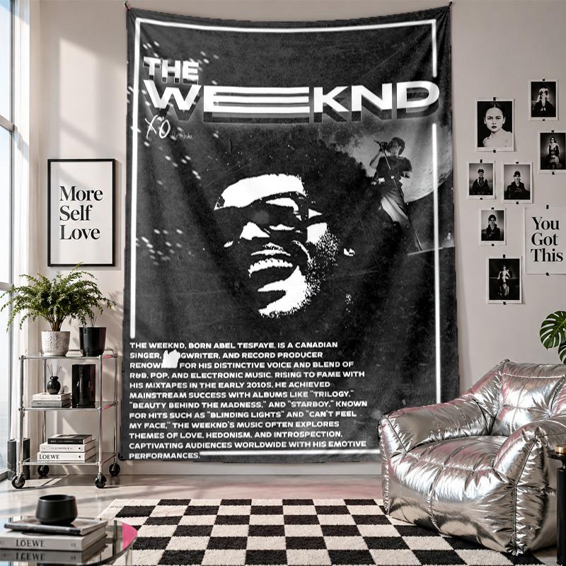 Wandbehang The Weeknd Kunst Hängendes Tuch Dekorative Hintergrundabdeckung für Raumdekoration