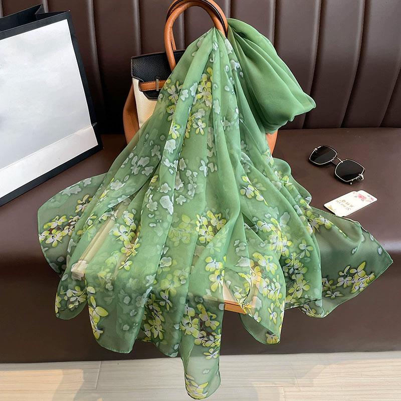New Beach Stoles Sunscreen Wraps Shawls Silk Scarf Spring Foulard Female Hijab Scarves Wraps for Women Hijab Headband Bandana