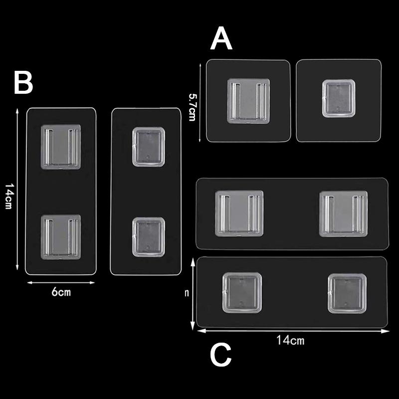 2/30pcs Double-Sided Hooks Self-Adhesive Wall Hook Multi-Purpose Transparent Hooks Waterproof Clothes Towel Hook Storage Tools