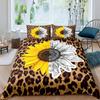 Sunflower Duvet Cover Set Polyester Comforter Cover Pink Tie Dye Bedding Set Yellow Petal Floral For Kids Girls Women King Size
