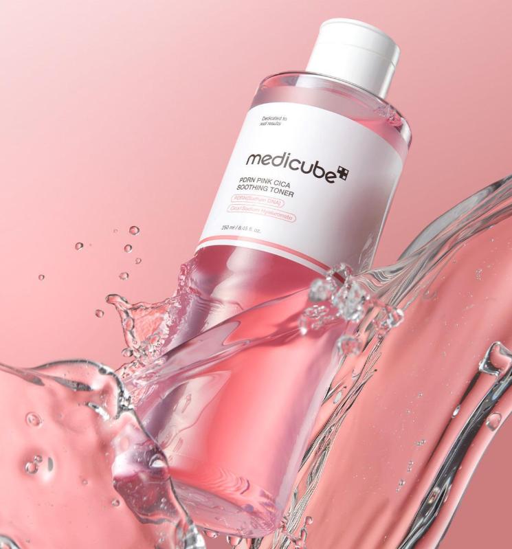 MEDI‑CUBE PDRN Pink Cica Soothing Toner 250ml – Calming & Repairing K‑Beauty