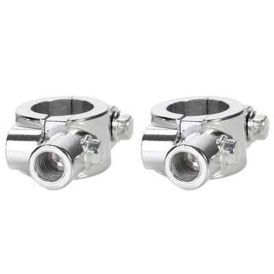 2pcs Universal Motorcycle Handlebar Mirror Mount 10mm 7/8in Aluminum Clamp