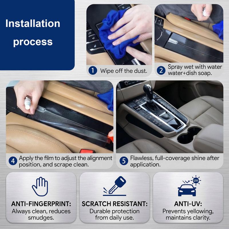 For BMW X5 G05 - Transparent TPU Center Console PPF Protection Film TPU Interior Screen Protector Interior Film