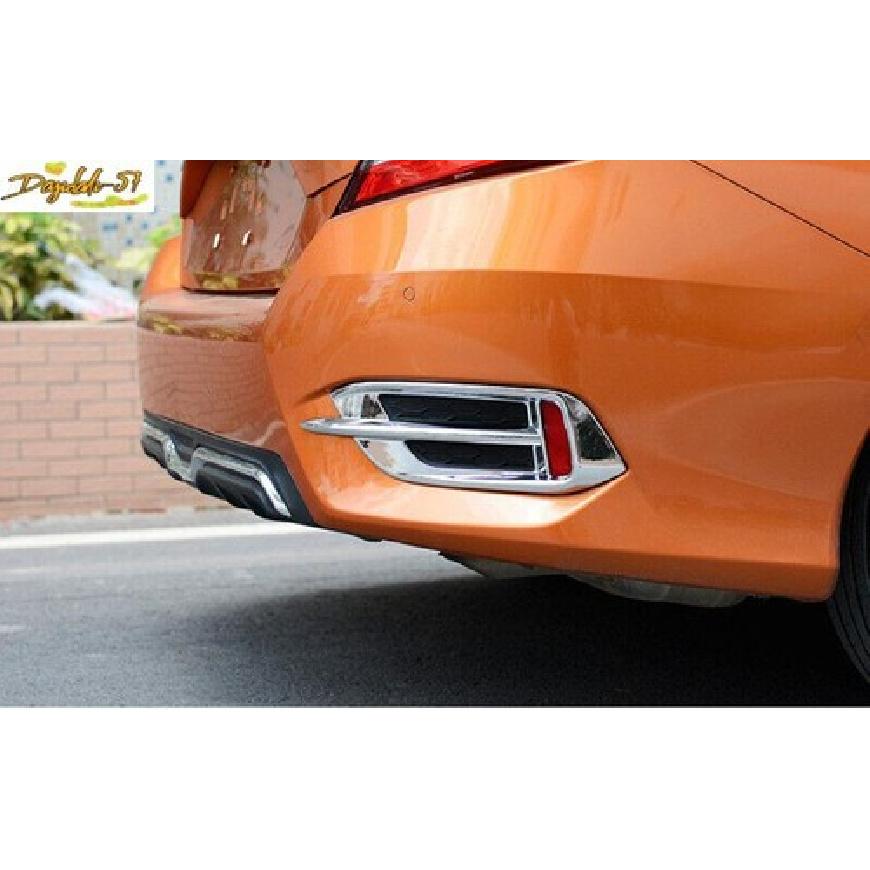 For Honda Civic 2016- Rear Fog Light Lamp Cover Trim Bright Chrome New
