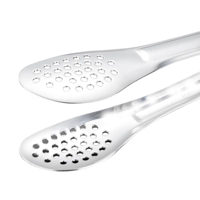 9-inch 304 Stainless Steel Slotted Food Tongs