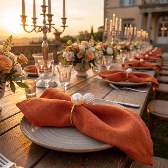 Modern Napkin Rings for Fabric Napkins 3Pcs Faux Pearl Rings, Reusable Metal Holders, Elegant Banquets Weddings Dinner Parties Table Decor Accessories