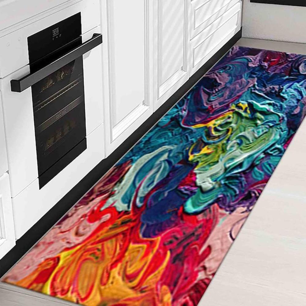 

Modern Colorful Abstract Non-Slip Rug Bathroom Bedroom Living Room Car Mat Indoor Floor Gift Rug 60*90cm