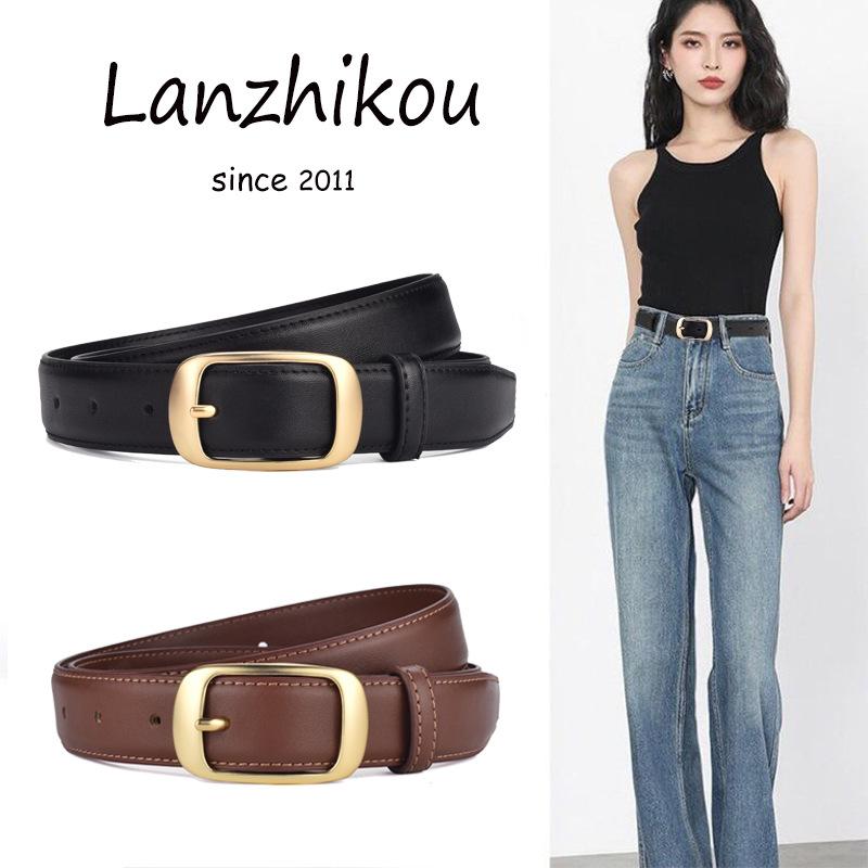 

Women S Leather Belt Simple Summer With Straight Jeans Belt Women 110cm