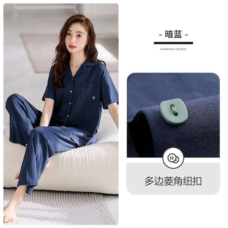 [Soft] Pajamas women's summer 100% pure cotton half-sleeved short-sleeved trousers loungewear summer summer suit