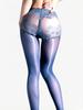 Women 2 In 1 Lace Patchwork Briefs Pantyhose Panties Elastic Tights 5D 912Pin Oil Shiny High Waist Shaping Maid Stockings