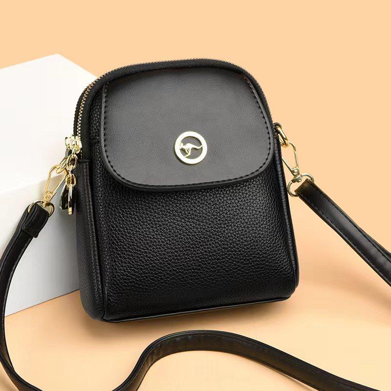Fashion Color Blocking PU Leather Woman Mobile Phone Bag and Purses New Leisure Lady Crossbody Bag Luxury Designer Shoulder Bag