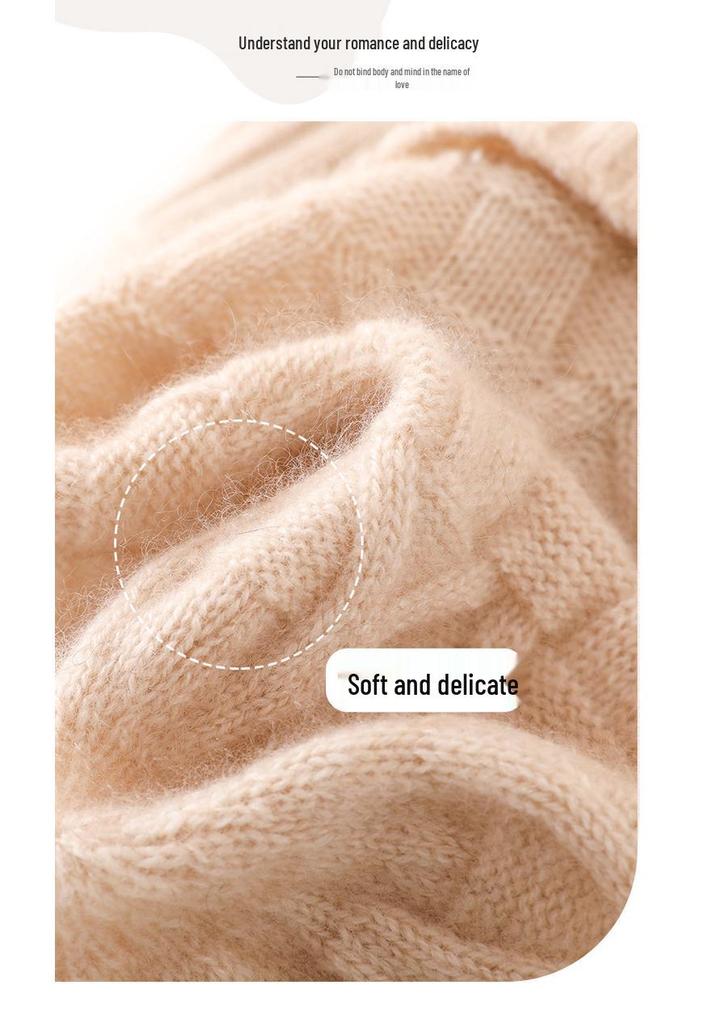 Cashmere Women's Cable Knit Fold-Up Hat with Ear Protection - 2025 Spring Collection
