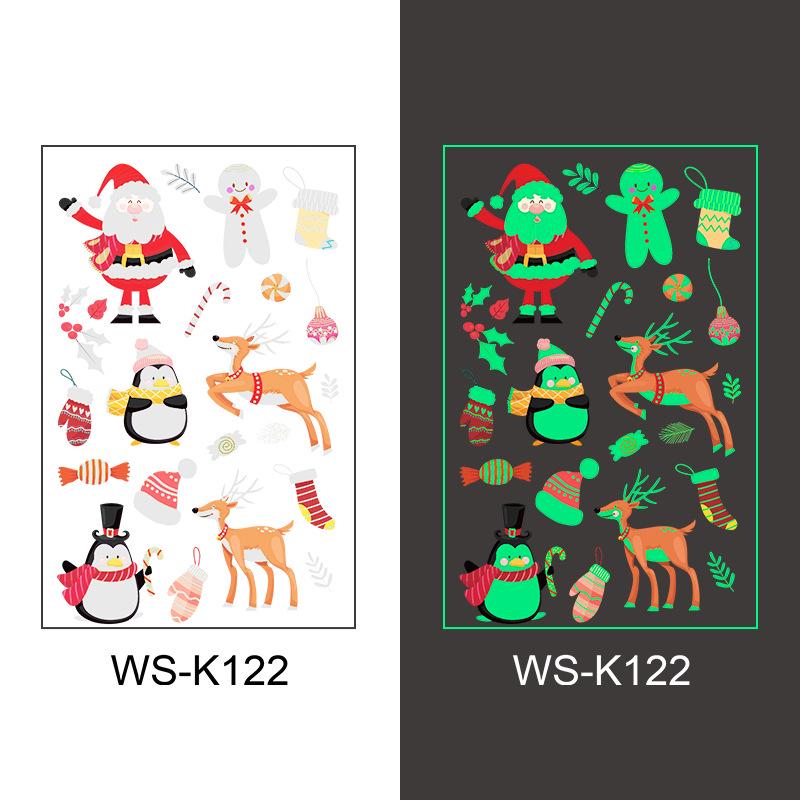 In-Stock Luminous Christmas Temporary Tattoo Stickers for Holiday Party & Window Decoration Gifts