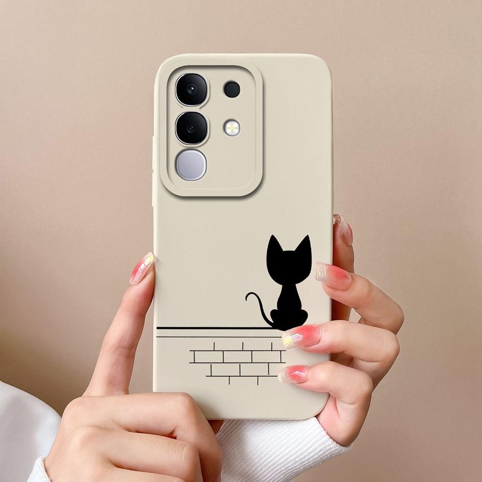 New Case For Vivo Y19S V30 V40e V50 Y04 T4x iQOO Z9s Y29 Y29S Y39 S19 Pro V40 Lite(IDN) Lovely Owl Kitten Slim Silicone Shockproof Shell For Vivo Capa