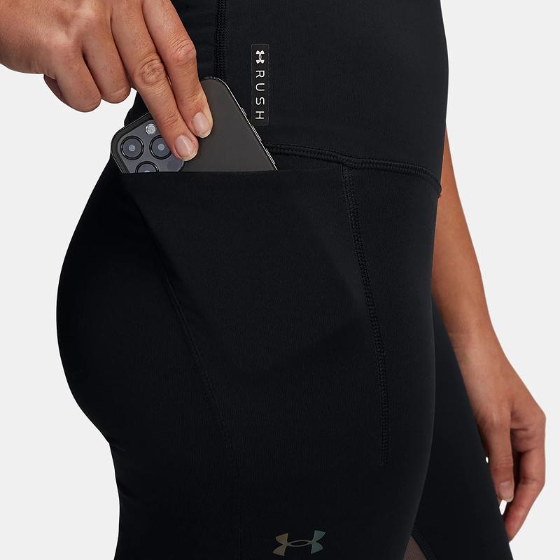 Under Armour Mid Rise Casual Breathable Fitted Sports Pants Women Bottoms Black 1389871-001