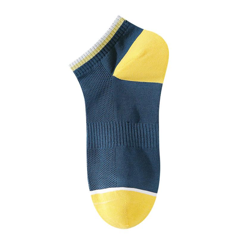 Sommarstrumpor i ren bomull, Herrstrumpor korta, Ren bomull, svettabsorberande och luktavvisande, Sommar, andningsbara, nät, låga, sportstrumpor, ankelsockor