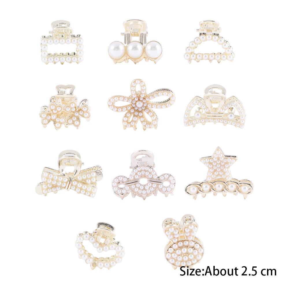 Heart Minimalist Style Zinc Zinc Alloy Pearl Hair Accessories Women Hairpin Bow Hair Claw Small Crab Clip