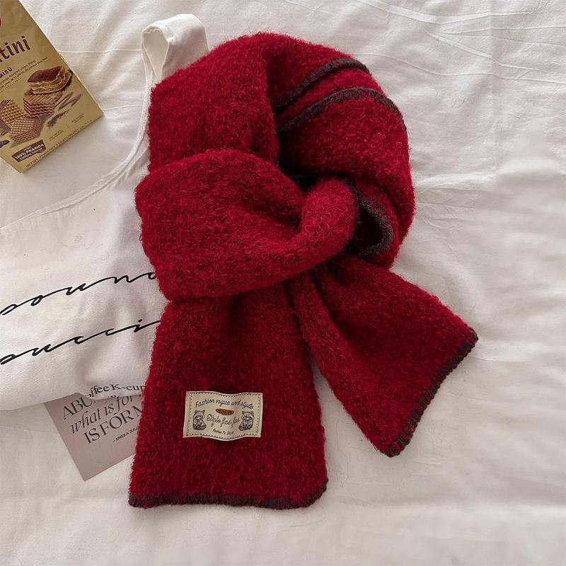 2024 New Retro Autumn and Winter New Warm and Knitted Neck Scarves