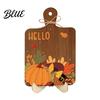 Indoor Autumn Party Decor Hello Fall Wooden Sign, Cutting Board Shape Harvest Tabletop Ornament with Supplies Hanging Rope & Stand, Rustic Farmhouse