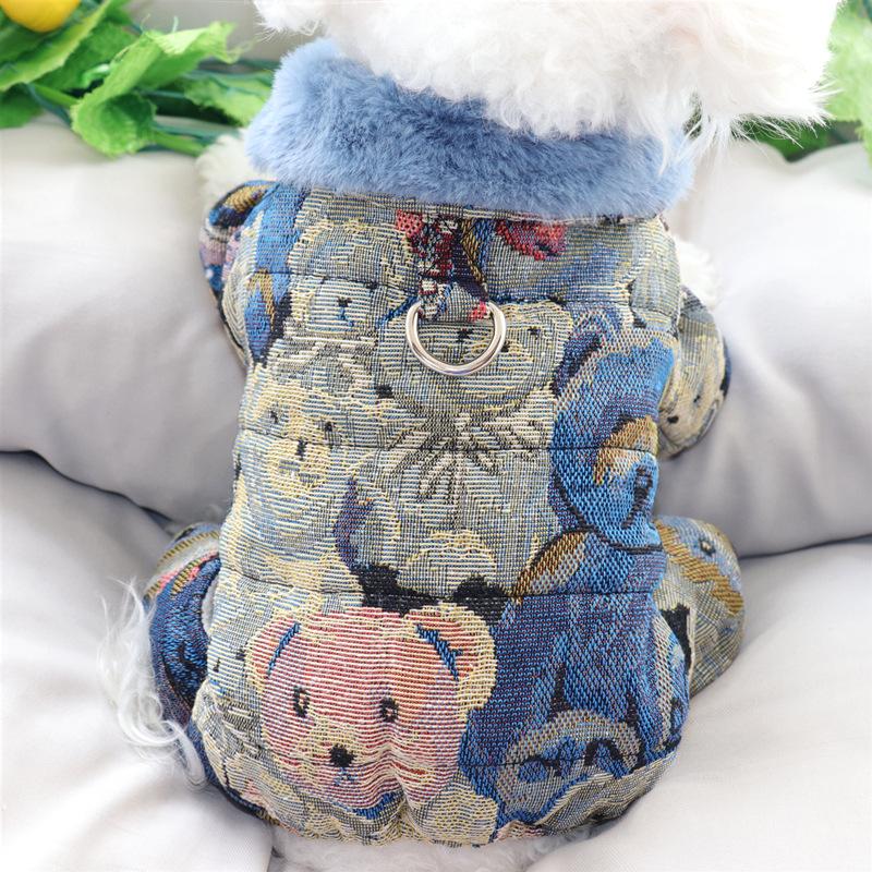 Dog Clothes Four-legged Cotton Coat Teddy Bichon Schnauzer Winter Warm Small Puppy Pomeranian VIP Autumn And Winter Clothing