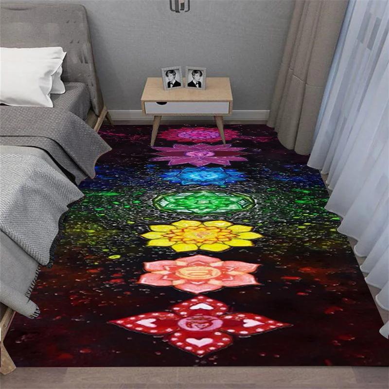 3D Chakra Printed carpet non-slip carpet door mat Yoga mat bedroom decoration area rug bedroom decor birthday gift