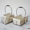 Cesta de Flores de Malha de Arame de Ferro Forjado Feita à Mão Britânica - Ideal para Suculentas, Flores Secas, Flores Frescas e Armazenamento.