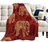 Elephant Print Flannel Blanket Sofa Bedroom Decorative Blanket Office Lunch Break Blanket