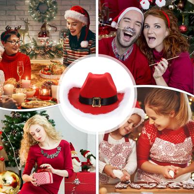 Light Up Cowboy Hat Christmas Party Hat For Adults Men Women Xmas Decoration Festive Costume Prop Holiday Accessory