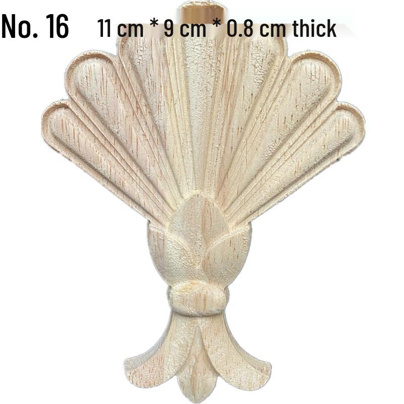 Europäische Massivholz-Schnitzerei-Applikation: Dekorative Blumen Schleife für Wände & Möbel