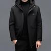 Middle-aged and Elderly Men's Medium-length Down Jacket 90 White Duck Down Large Size Thickened Warm Dad Wear Removable Liner Jacket