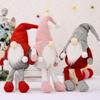 Playful Christmas Figurine Adorable Knitted Hat Old Man Doll With Hanging Legs For Decor