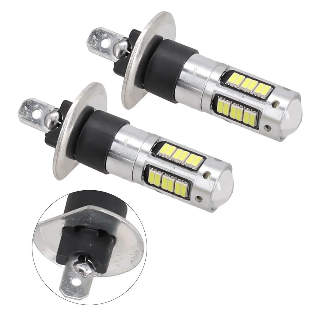 2pcs Car H1 LED Fog Lighting Lamps Headlights Kits High Beam Bulbs HID 6000K Xenon White Days Night Driving Running Lights