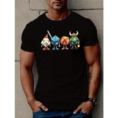 Europäische Größen Herren T-Shirt mit Charakteren Lässig Sommer Kurzarm Sommer Oberteil für Herren Lässig Normale Passform