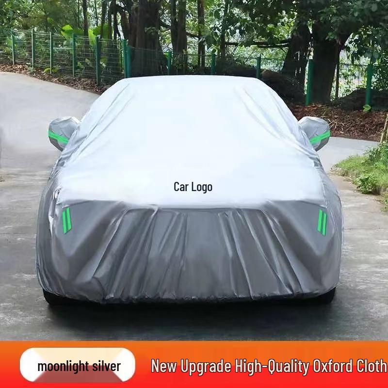 

Универсальный чехол для автомобиля из ткани Оксфорд 190D - Утолщенный для защиты от солнца, дождя, жары, снега в любое время года 190D Silver Oxford Waterproof Silver-Coated
