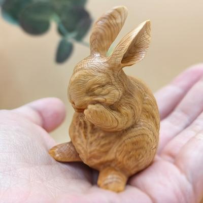 Roztomilá dřevěná řezba Znamení zvěrokruhu králík stolní dekorace Bytová dekorace studentský dárek pro spolužáky Vánoční GIFy