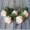 Flannelette Single Rose Gift Home Decoration Imitation Flower Fake RoseSilk Single Roses